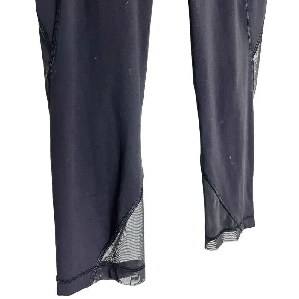 Lululemon Mesh Detailing Cropped Leggings Black Size 6